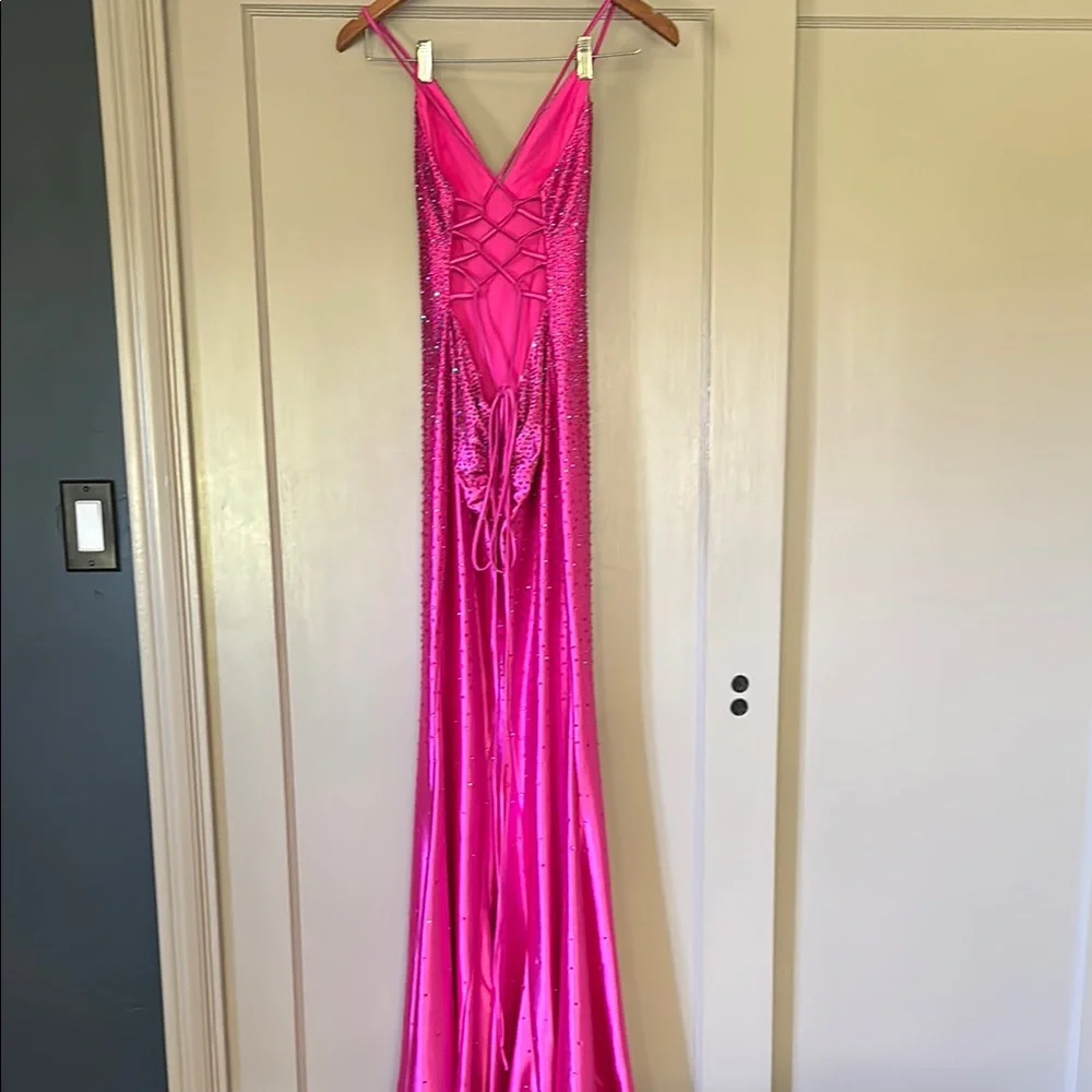 Faviana Pink Sequin Prom Dress - Picture 9 of 11